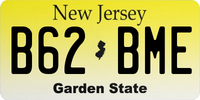 NJ license plate B62BME