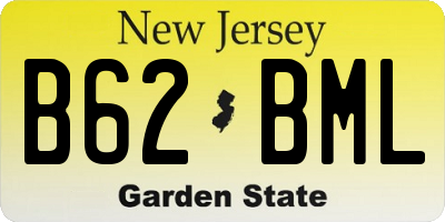 NJ license plate B62BML