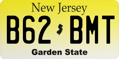 NJ license plate B62BMT