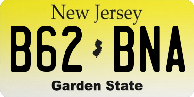 NJ license plate B62BNA