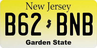 NJ license plate B62BNB