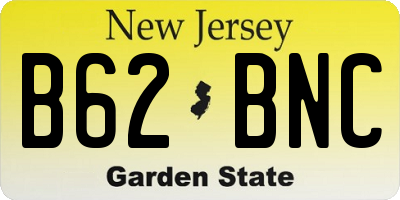 NJ license plate B62BNC