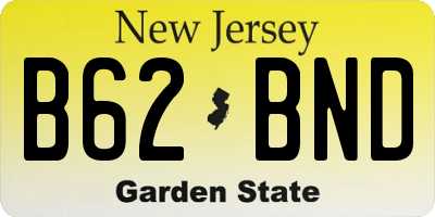 NJ license plate B62BND