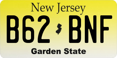 NJ license plate B62BNF
