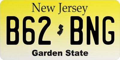 NJ license plate B62BNG