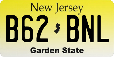 NJ license plate B62BNL