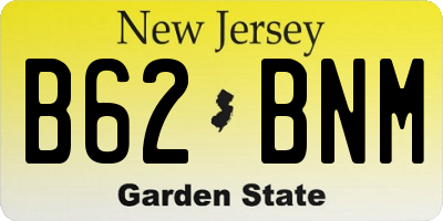 NJ license plate B62BNM