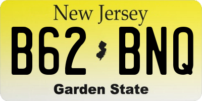 NJ license plate B62BNQ
