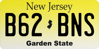 NJ license plate B62BNS