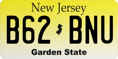 NJ license plate B62BNU