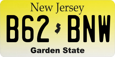 NJ license plate B62BNW