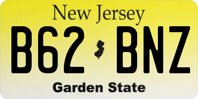 NJ license plate B62BNZ