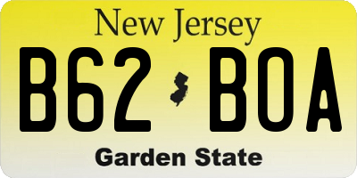 NJ license plate B62BOA