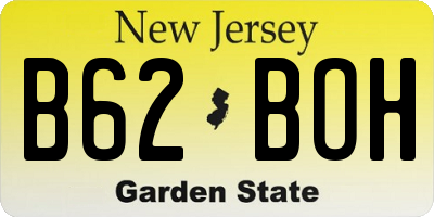 NJ license plate B62BOH