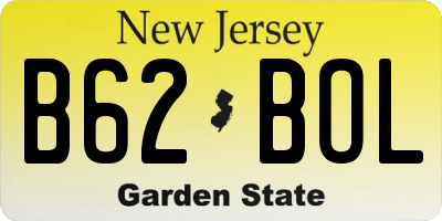 NJ license plate B62BOL