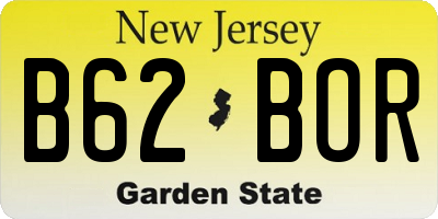 NJ license plate B62BOR