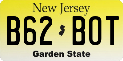 NJ license plate B62BOT