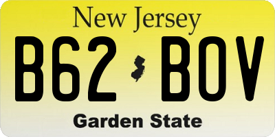 NJ license plate B62BOV