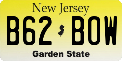 NJ license plate B62BOW