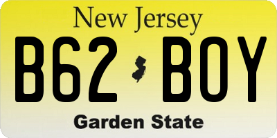 NJ license plate B62BOY