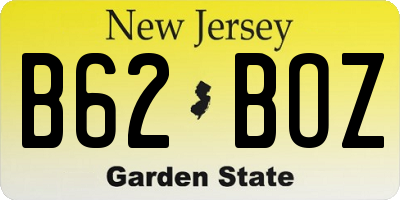 NJ license plate B62BOZ