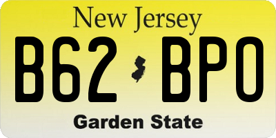 NJ license plate B62BPO