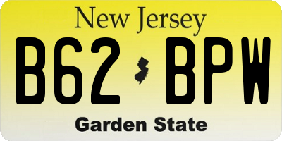 NJ license plate B62BPW