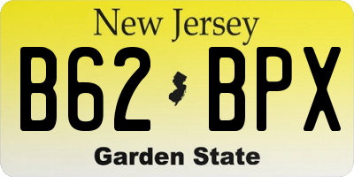 NJ license plate B62BPX