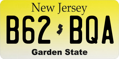 NJ license plate B62BQA