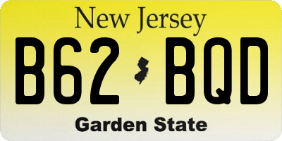 NJ license plate B62BQD