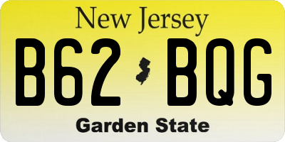 NJ license plate B62BQG