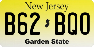 NJ license plate B62BQO
