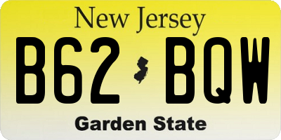 NJ license plate B62BQW