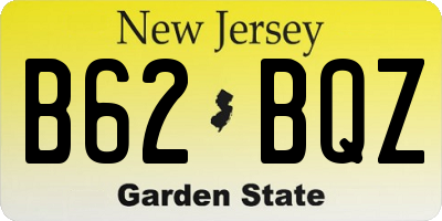 NJ license plate B62BQZ