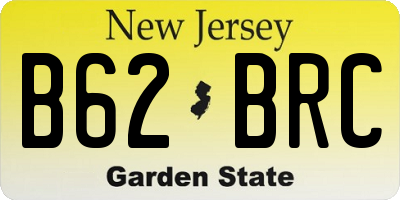 NJ license plate B62BRC