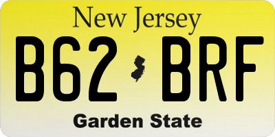 NJ license plate B62BRF