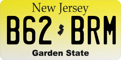NJ license plate B62BRM