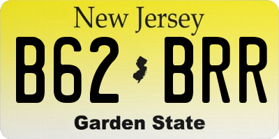 NJ license plate B62BRR