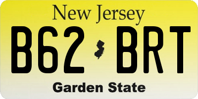 NJ license plate B62BRT