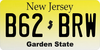 NJ license plate B62BRW