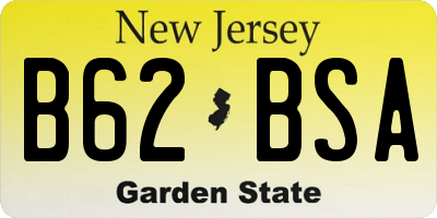 NJ license plate B62BSA