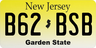 NJ license plate B62BSB