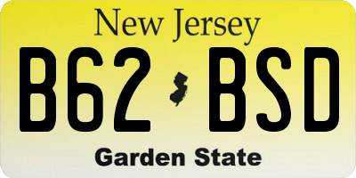 NJ license plate B62BSD