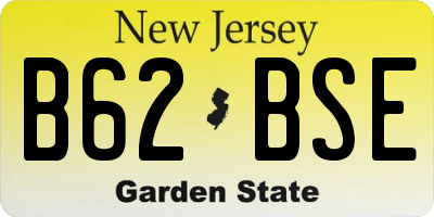 NJ license plate B62BSE