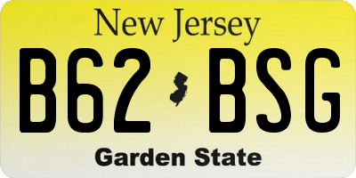 NJ license plate B62BSG