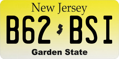 NJ license plate B62BSI
