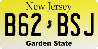 NJ license plate B62BSJ