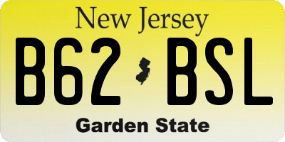 NJ license plate B62BSL