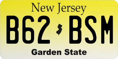 NJ license plate B62BSM