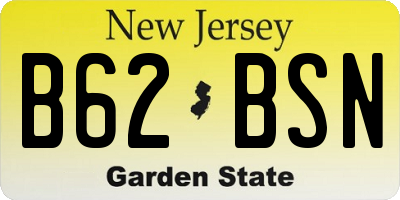 NJ license plate B62BSN